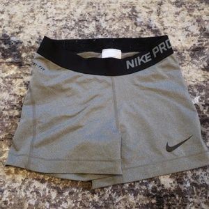 Grey dri-fit nike pro shorts